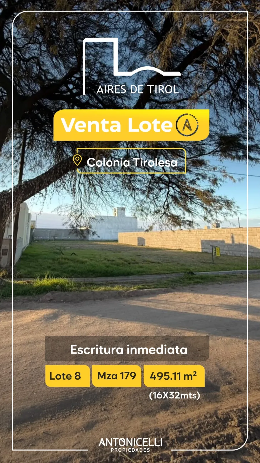 LOTE EN VENTA - AIRES DE TIROL - COLONIA TIROLESA