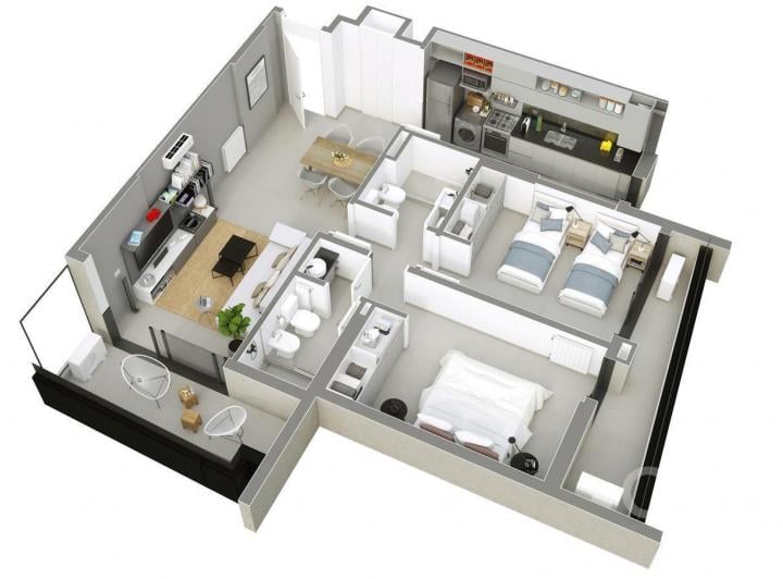 Departamento · 102m² · 3 Ambientes · 1 Cochera