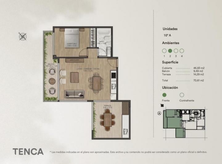 Departamento · 46m² · 2 Ambientes