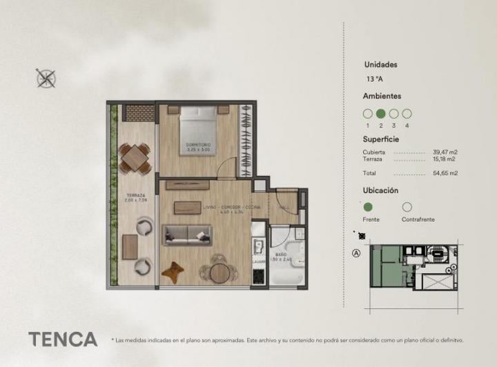 Departamento · 39m² · 2 Ambientes