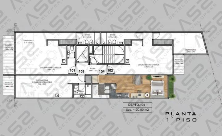 Departamento · 31m² · 1 Ambiente