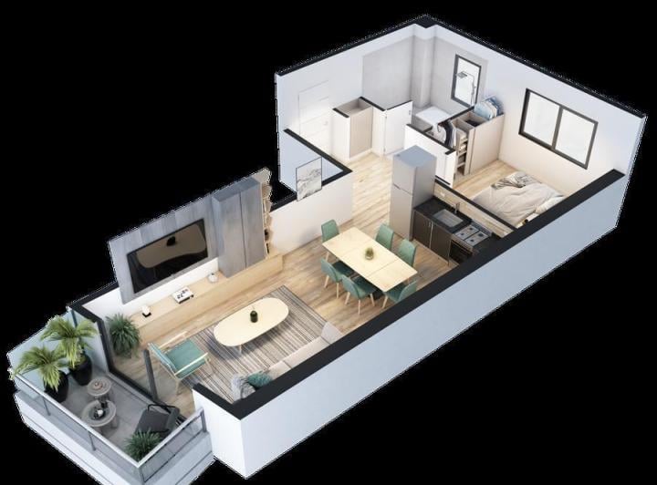 Departamento · 44m² · 2 Ambientes