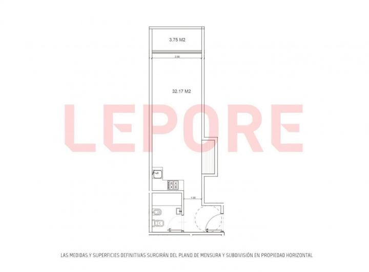 Departamento · 34m² · 1 Ambiente