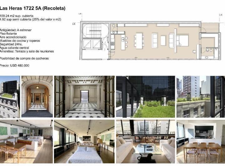 Departamento · 110m² · 1 Ambiente
