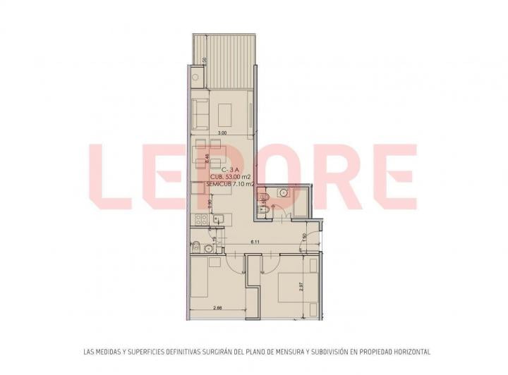 Departamento · 53m² · 3 Ambientes