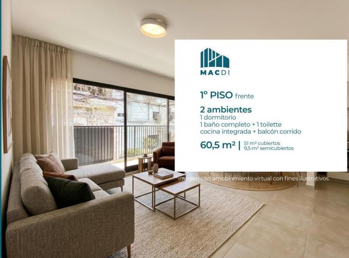 Departamento · 51m² · 2 Ambientes