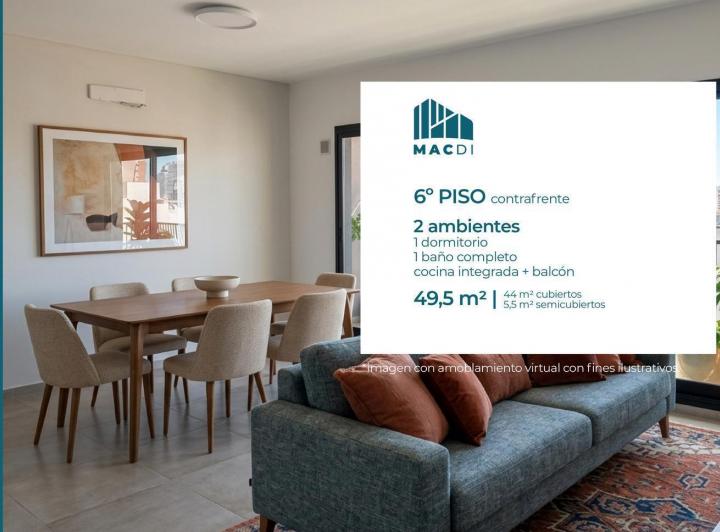 Departamento · 44m² · 2 Ambientes