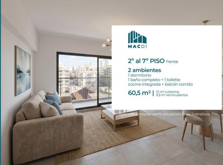 Departamento · 51m² · 2 Ambientes