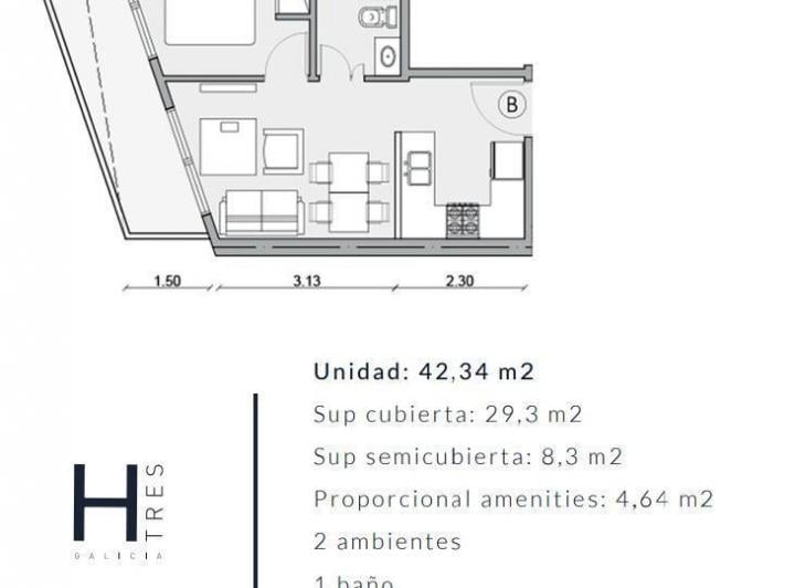Departamento · 35m² · 1 Ambiente