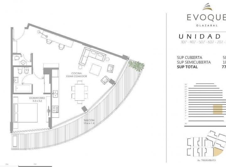 Departamento · 58m² · 2 Ambientes