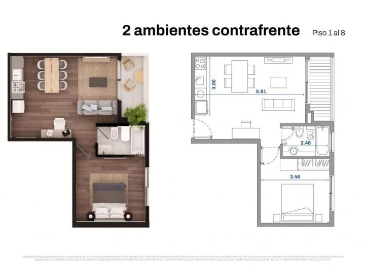 Departamento · 38m² · 2 Ambientes