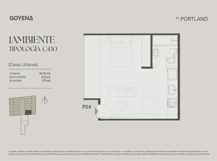 Departamento · 30m² · 1 Ambiente