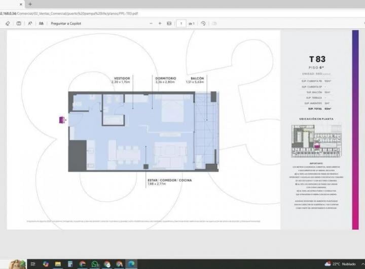 Departamento · 48m² · 2 Ambientes