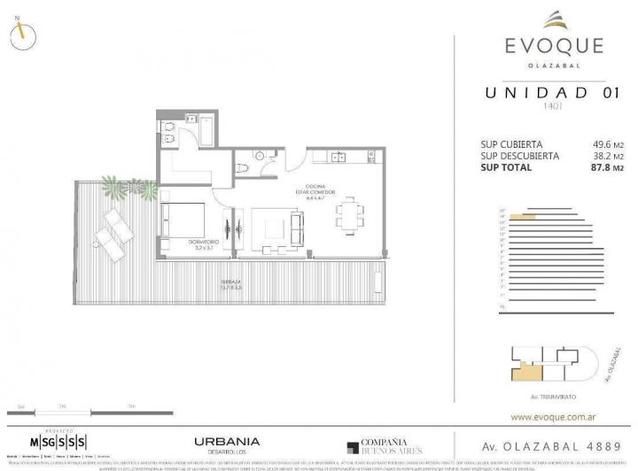 Departamento · 49m² · 2 Ambientes