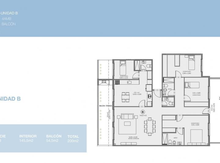 Departamento · 147m² · 4 Ambientes