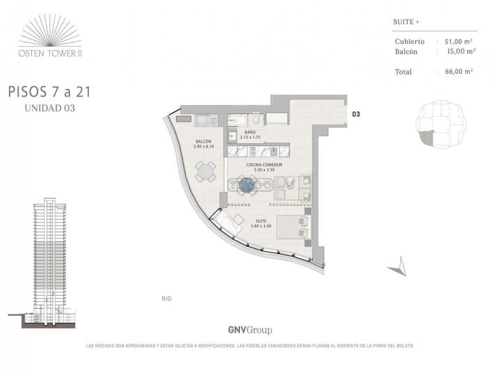 Departamento · 51m² · 2 Ambientes