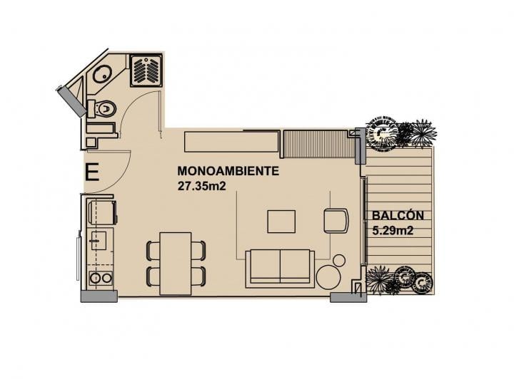 Departamento · 27m² · 1 Ambiente