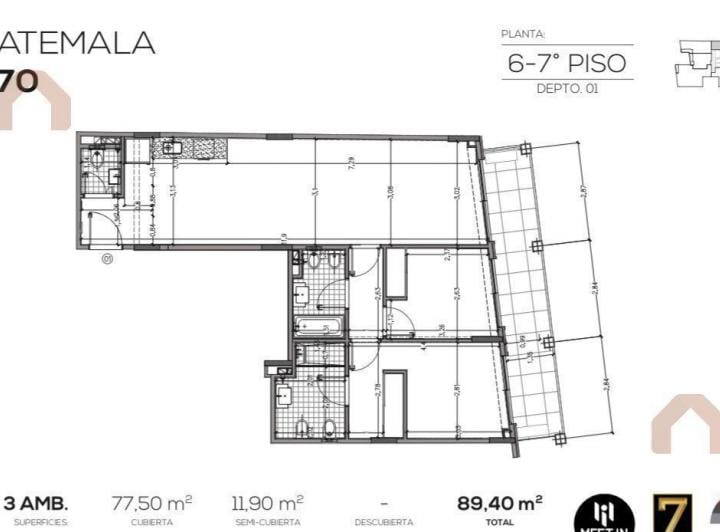 Departamento · 78m² · 3 Ambientes