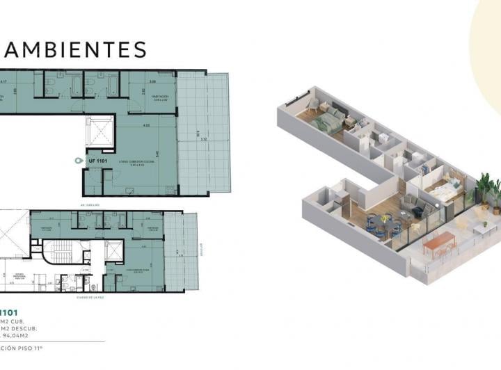 Departamento · 67m² · 3 Ambientes