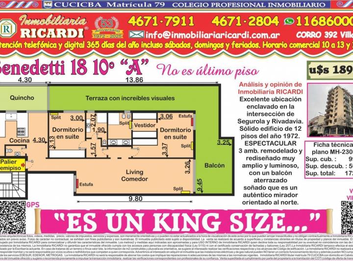 Departamento · 110m² · 3 Ambientes