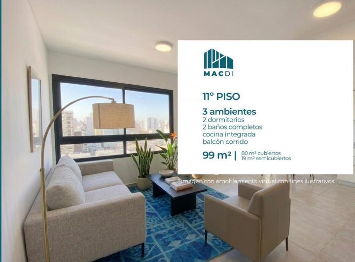 Departamento · 80m² · 3 Ambientes · 1 Cochera