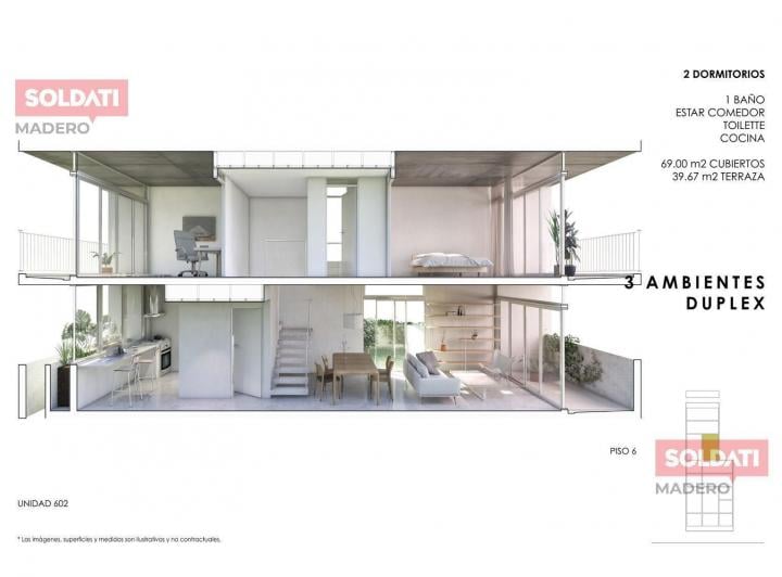Departamento · 70m² · 3 Ambientes · 1 Cochera