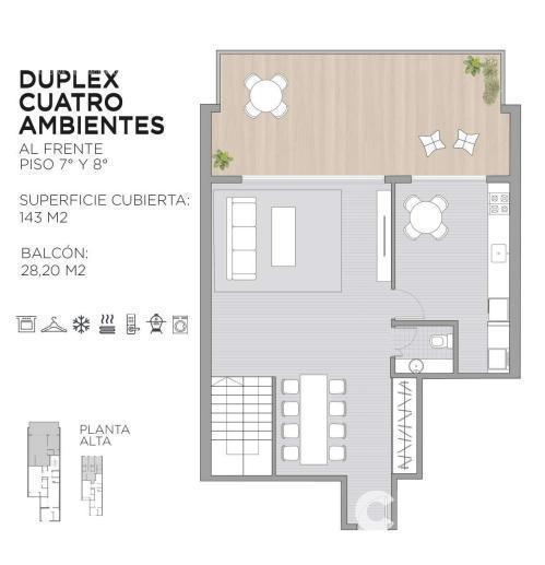 Departamento · 143m² · 4 Ambientes