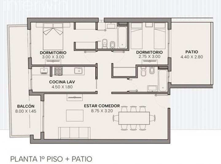 Departamento · 78m² · 3 Ambientes