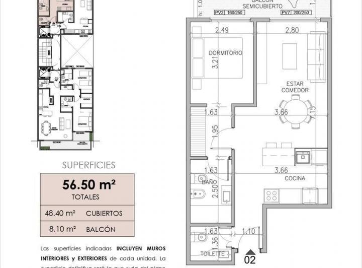 Departamento · 48m² · 2 Ambientes