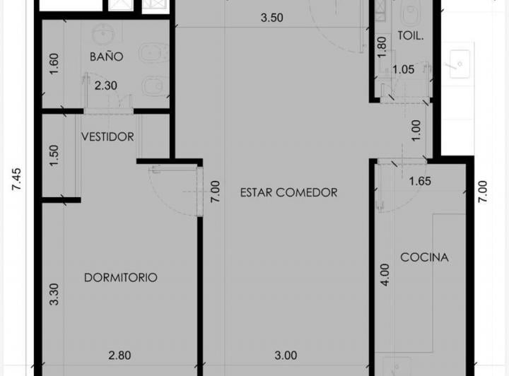 Departamento · 50m² · 2 Ambientes