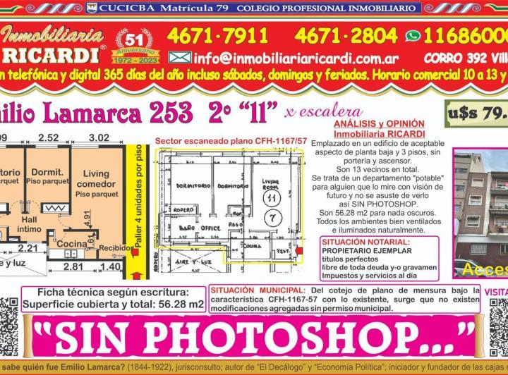 Departamento · 56m² · 3 Ambientes