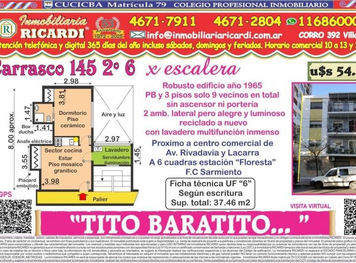 Departamento · 37m² · 2 Ambientes