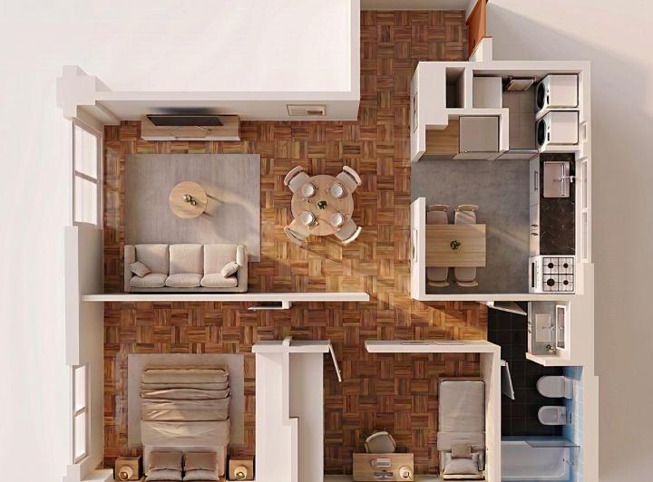 Departamento · 58m² · 3 Ambientes · 1 Cochera