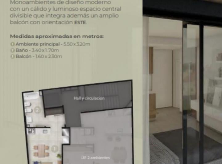 Departamento · 33m² · 1 Ambiente