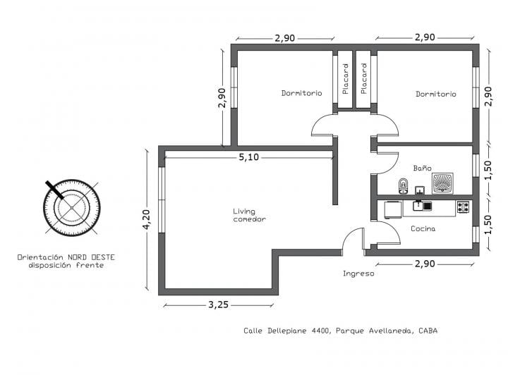 Departamento · 56m² · 3 Ambientes
