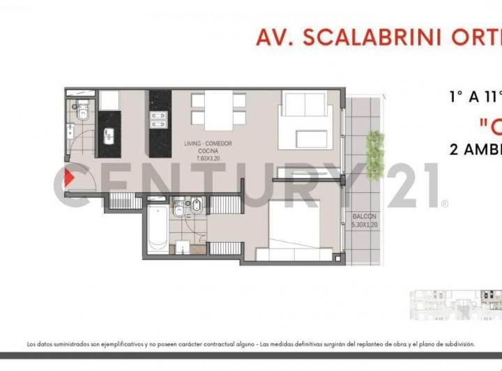 Departamento · 44m² · 2 Ambientes