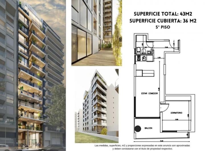 Departamento · 43m² · 2 Ambientes