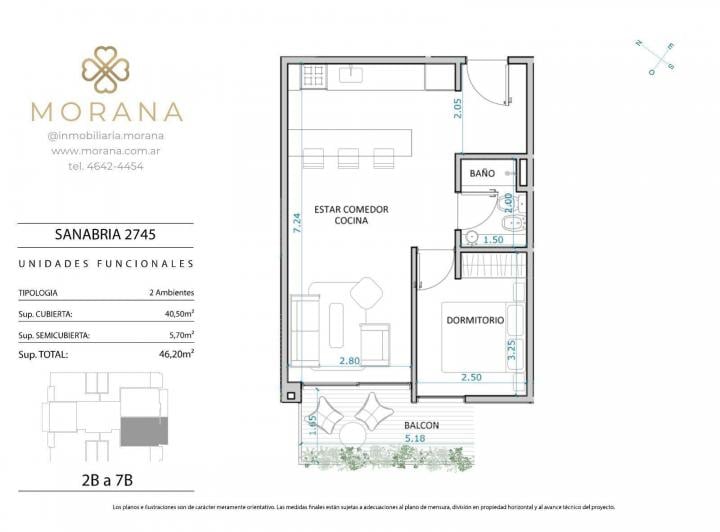 Departamento · 40m² · 2 Ambientes