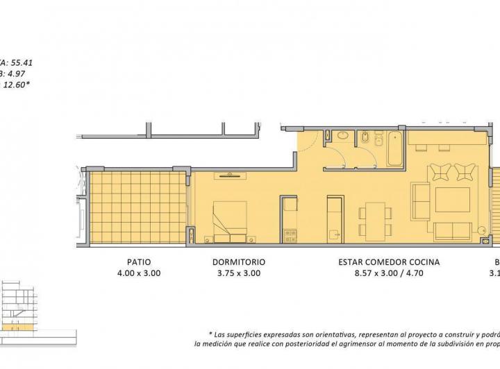 Departamento · 55m² · 2 Ambientes