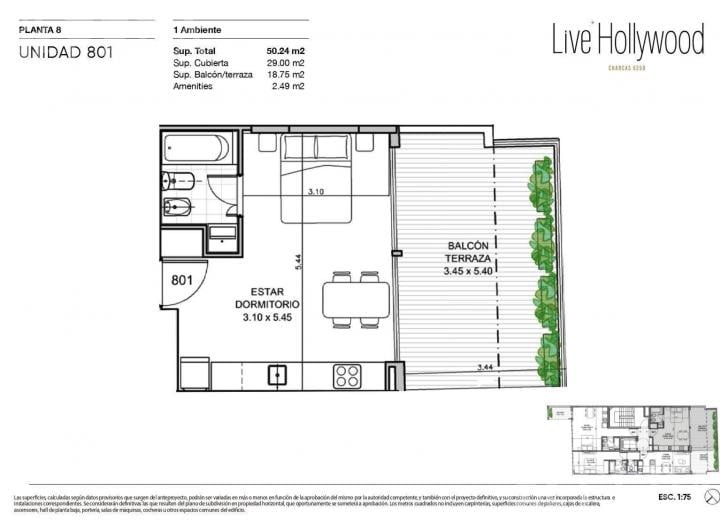 Departamento · 29m² · 2 Ambientes