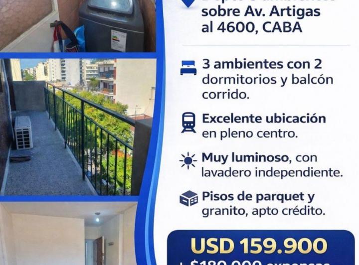 Departamento · 72m² · 3 Ambientes