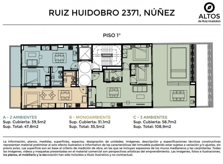 Departamento · 74m² · 3 Ambientes