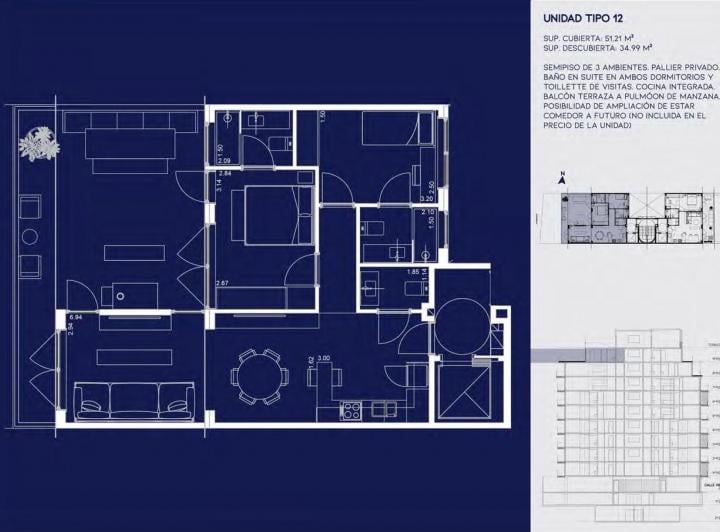 Departamento · 51m² · 3 Ambientes