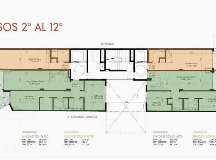 Departamento · 74m² · 3 Ambientes