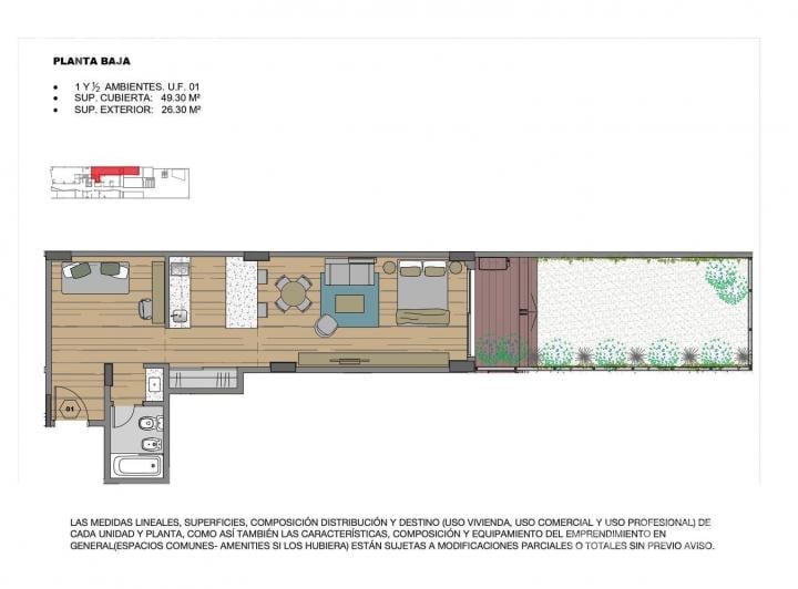 Departamento · 49m² · 1 Ambiente