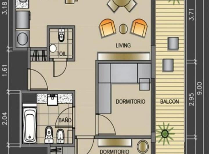 Departamento · 60m² · 3 Ambientes