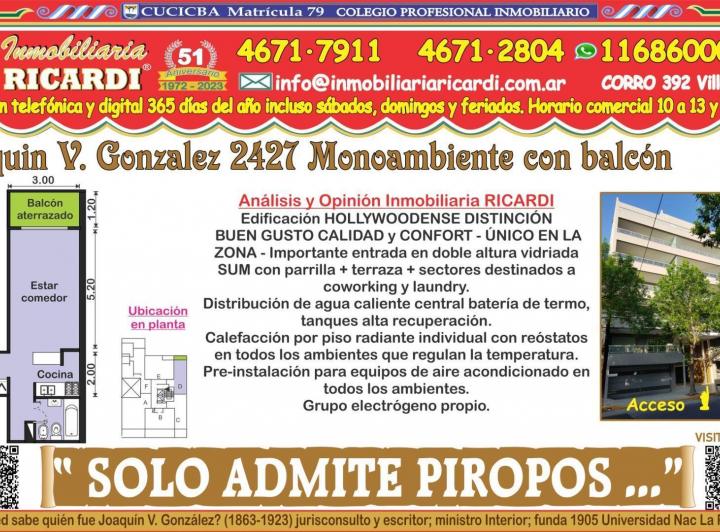 Departamento · 34m² · 1 Ambiente