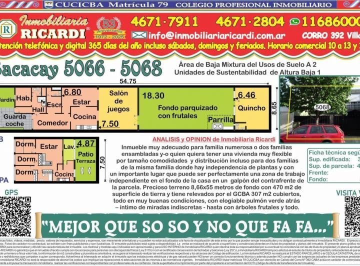Casa · 307m² · 5 Ambientes · 1 Cochera
