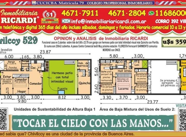 Casa · 290m² · 5 Ambientes · 1 Cochera