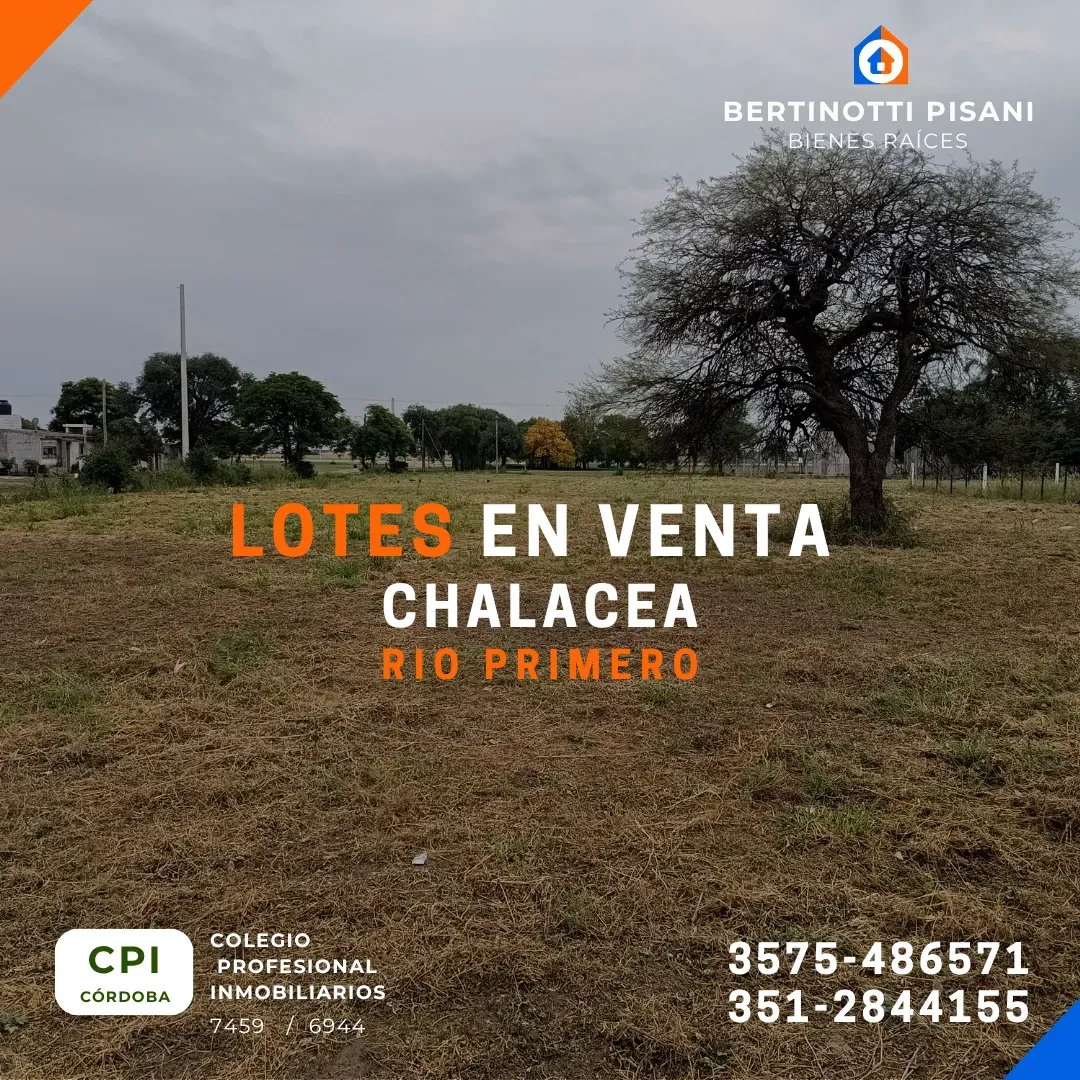 Terreno en venta // 3000 m2 // Chalacea - Cordoba